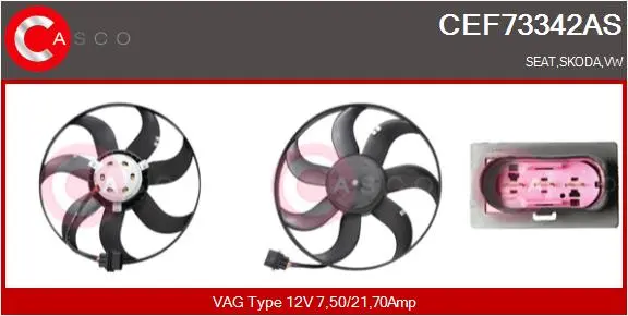 Větrák, chlazení motoru CASCO CEF73342AS