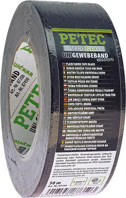 Lepicí páska univerzální, textilní, 50 metrů, černá - Petec