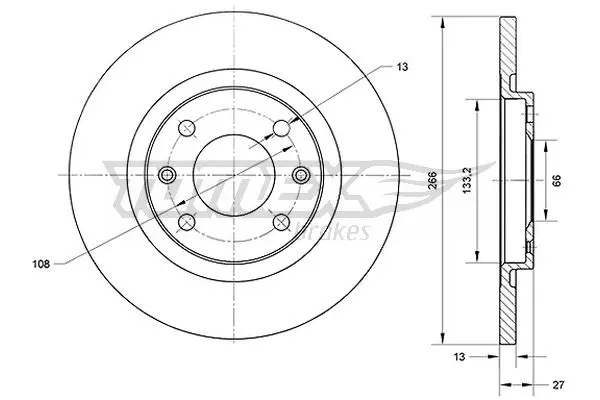 Brzdový kotouč TOMEX Brakes TX 70-94