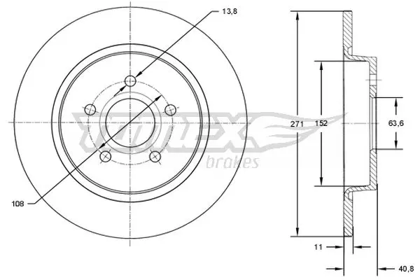 Brzdový kotouč TOMEX Brakes TX 72-98