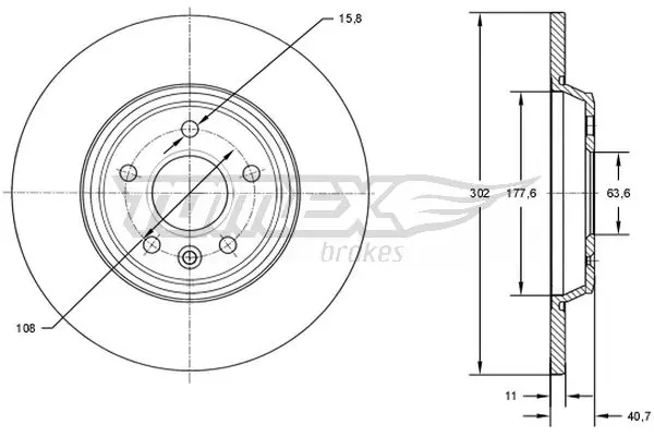 Brzdový kotouč TOMEX Brakes TX 73-08