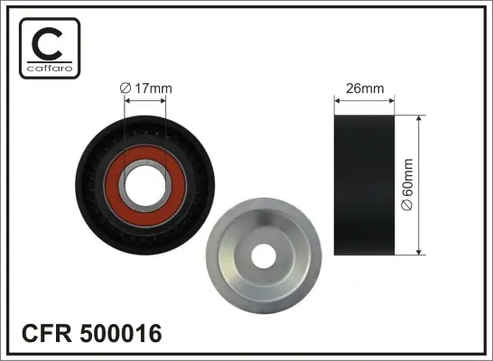 Napínací kladka, žebrovaný klínový řemen CAFFARO 500016