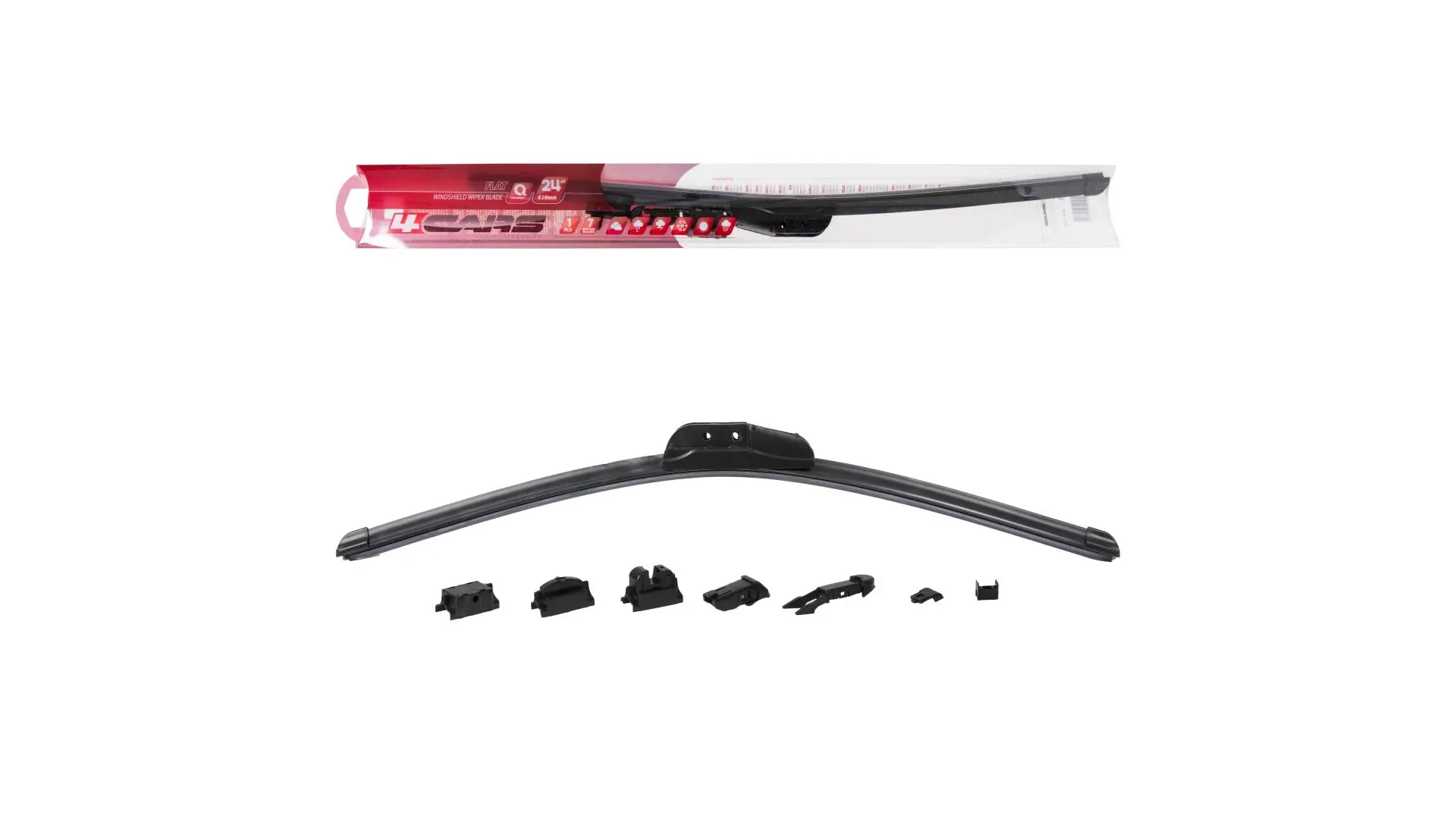 4CARS FLAT Multi Clip Wiper 610 mm, 1 ks