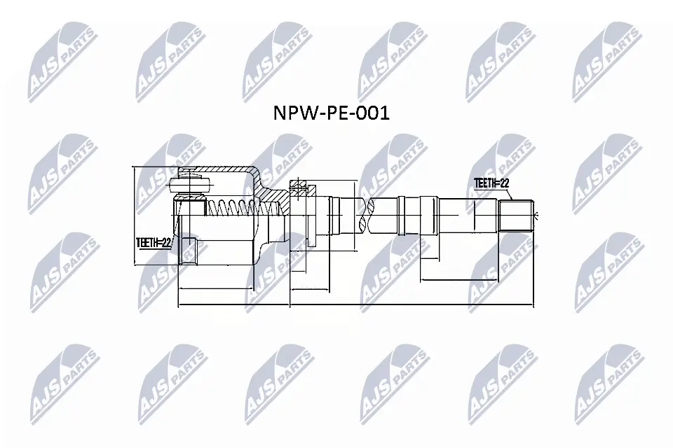 NTY Sada kloubů, hnací hřídel NPW-PE-001