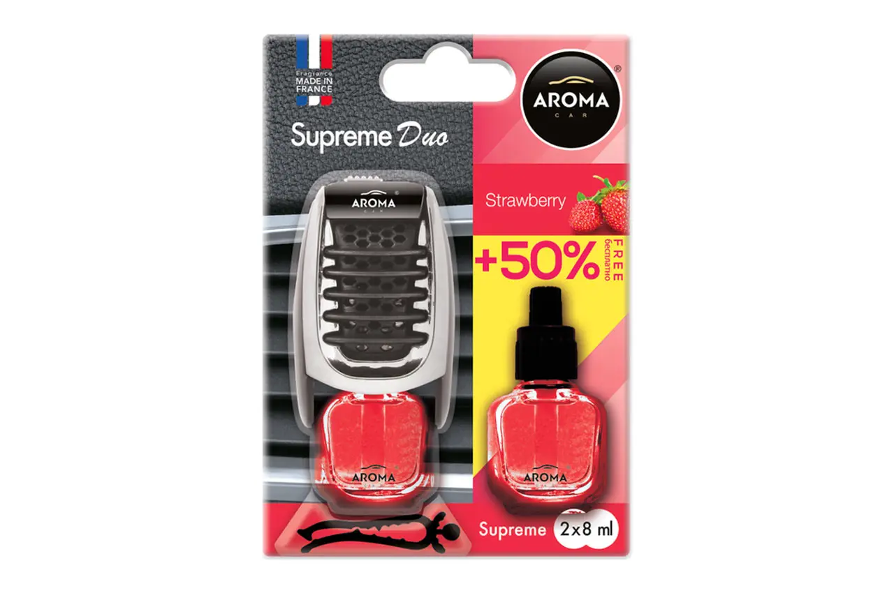 Osvěžovač vzduchu AROMA CAR SUPREME DUO STRAWBERRY