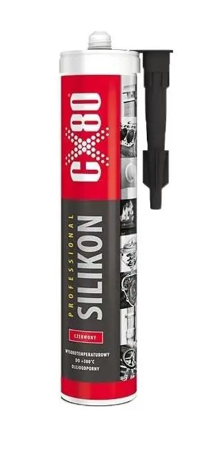 Silikon CX80 vysokoteplotní, odolný do 380 °C, červený 310 ml 034CX80