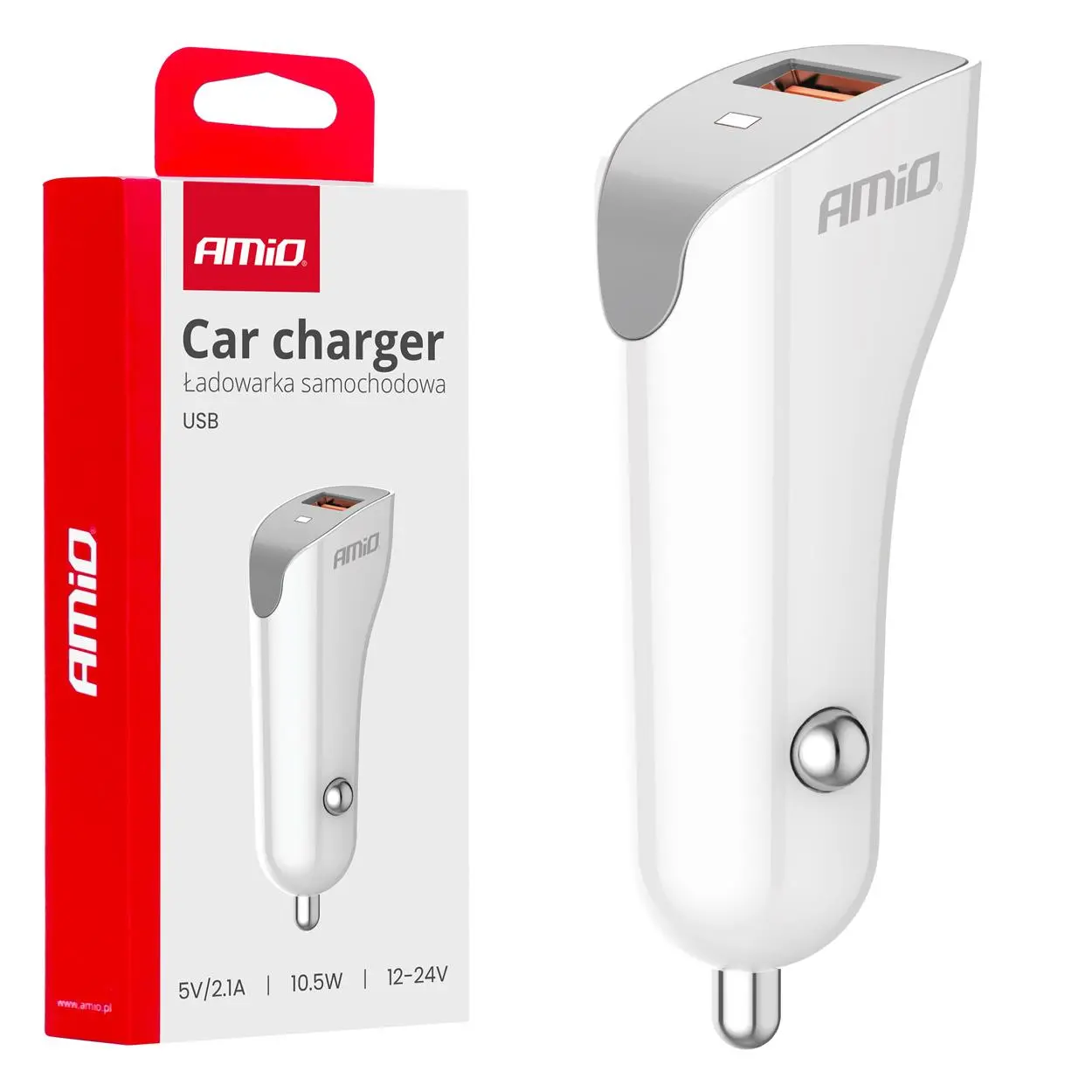 Nabíječka do auta USB-A 2.1A 12/24V AMiO-03873
