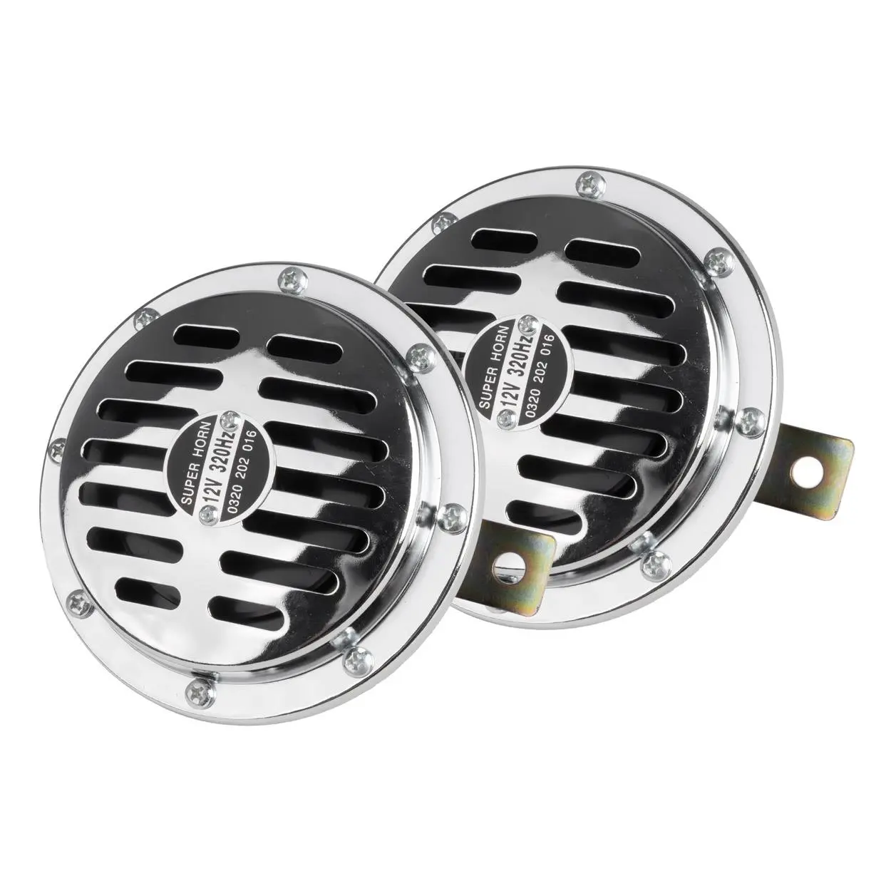 Zvuková signalizace klaksonu chrom 125 mm 12V AMIO-04074