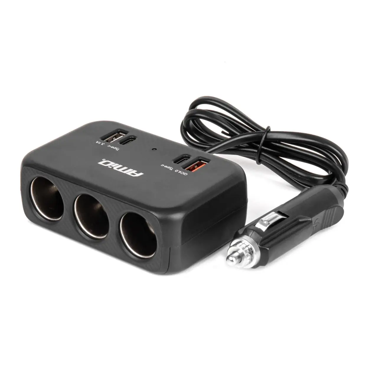 Prodlužovací zásuvka 1x USB-A 1x USB-C QC4.0 12/24V 120W 80cm AMiO-04365