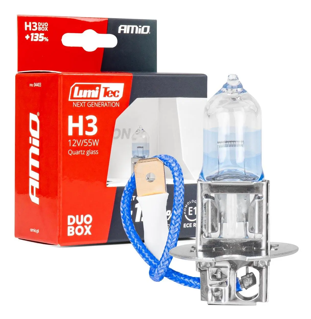 Halogenové žárovky H3 12V 55W LumiTec NEXT GENERATION +135% DUO AMiO-04403