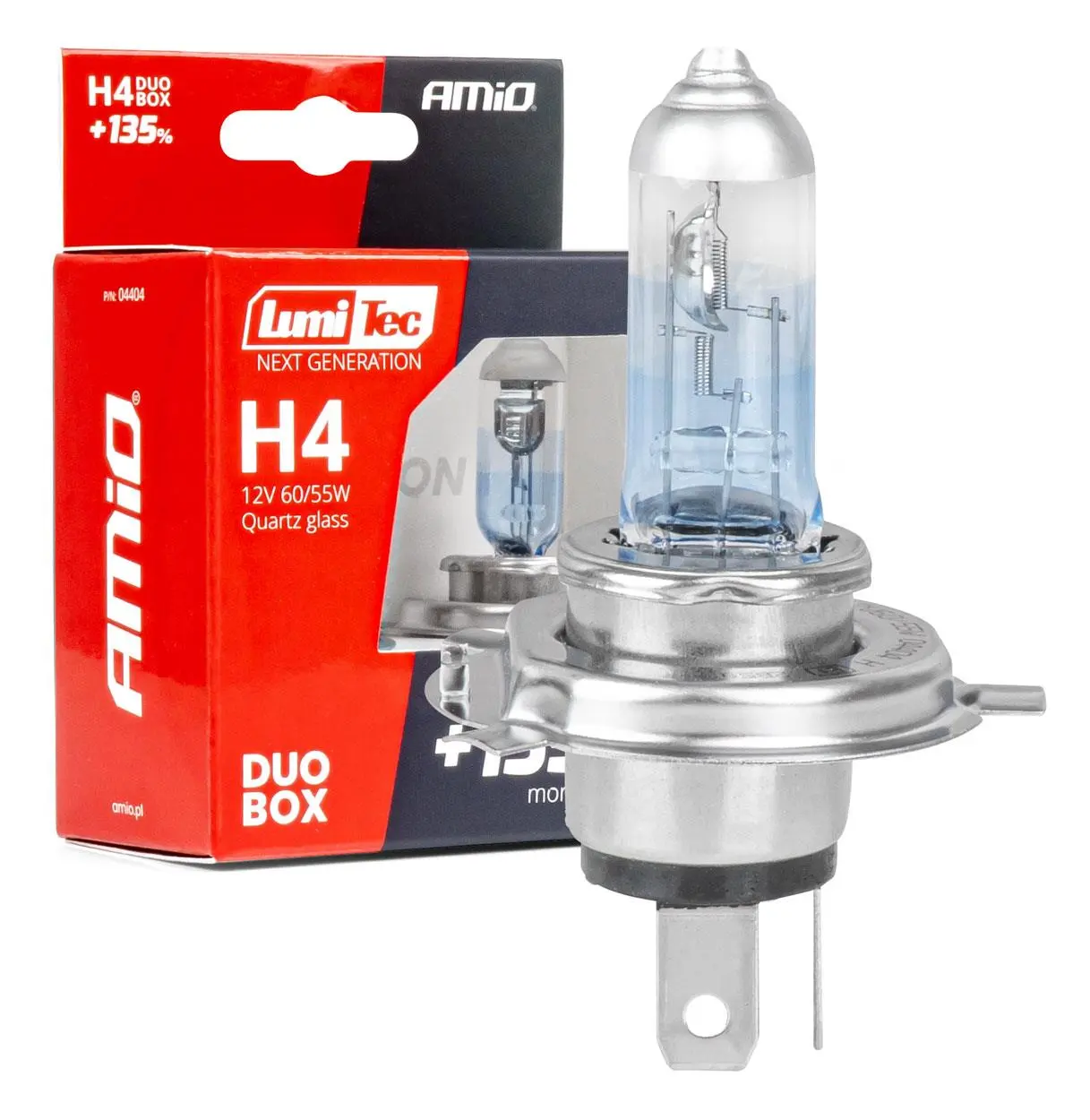Halogenové žárovky H4 12V 60/55W LumiTec NEXT GENERATION +135% DUO AMiO-04404