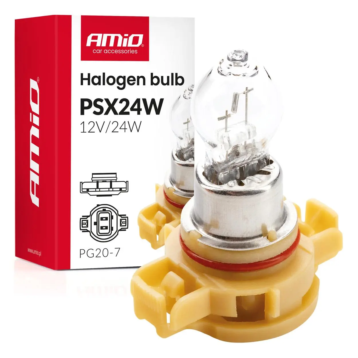 Halogénová žiarovka PSX24W PG20-7 12V 24W AMiO-04411