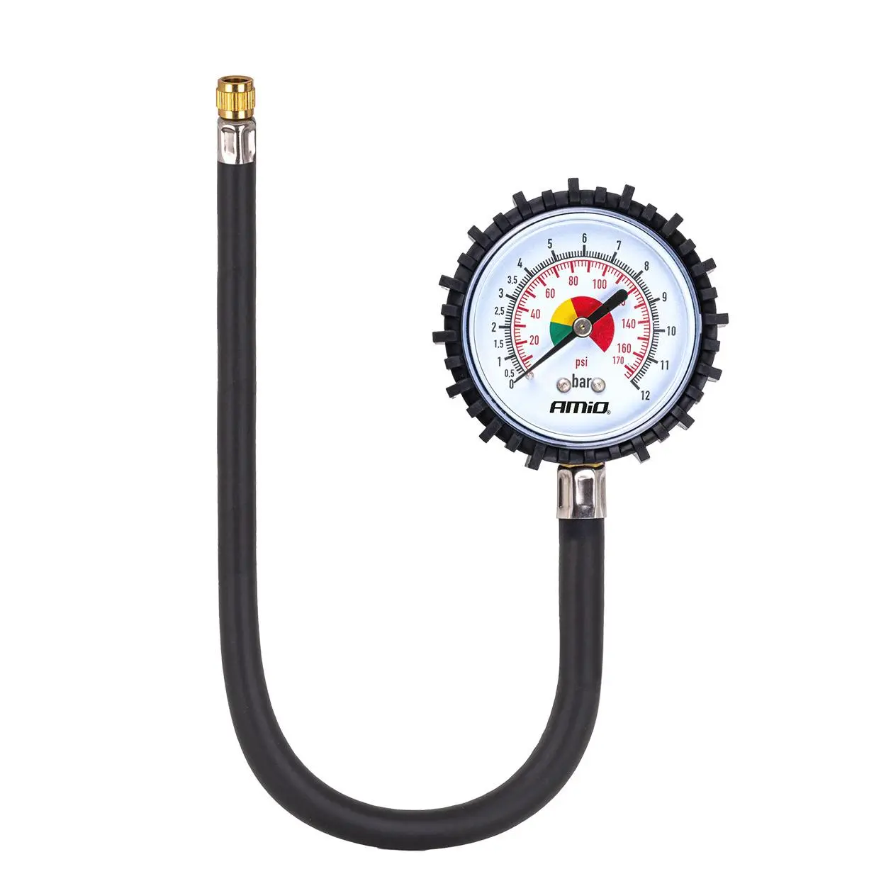 Pneuměřič s hadicí 30 cm 12 bar AMiO-04468