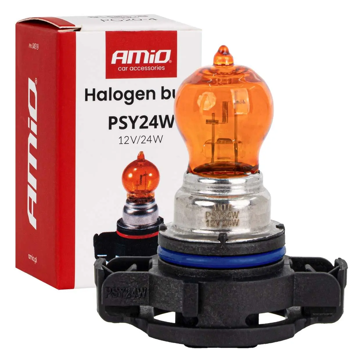 Halogenová žárovka PSY24W 12V 24W PG20-4 AMBER AMIO-04519