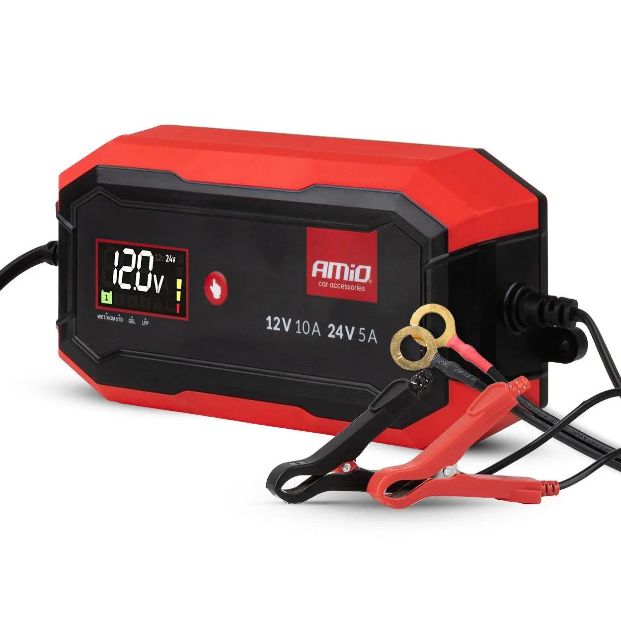 Nabíječka digitální AGM GEL STD LiFePo4 MAX 10A 12/24V PRO AMiO-04528