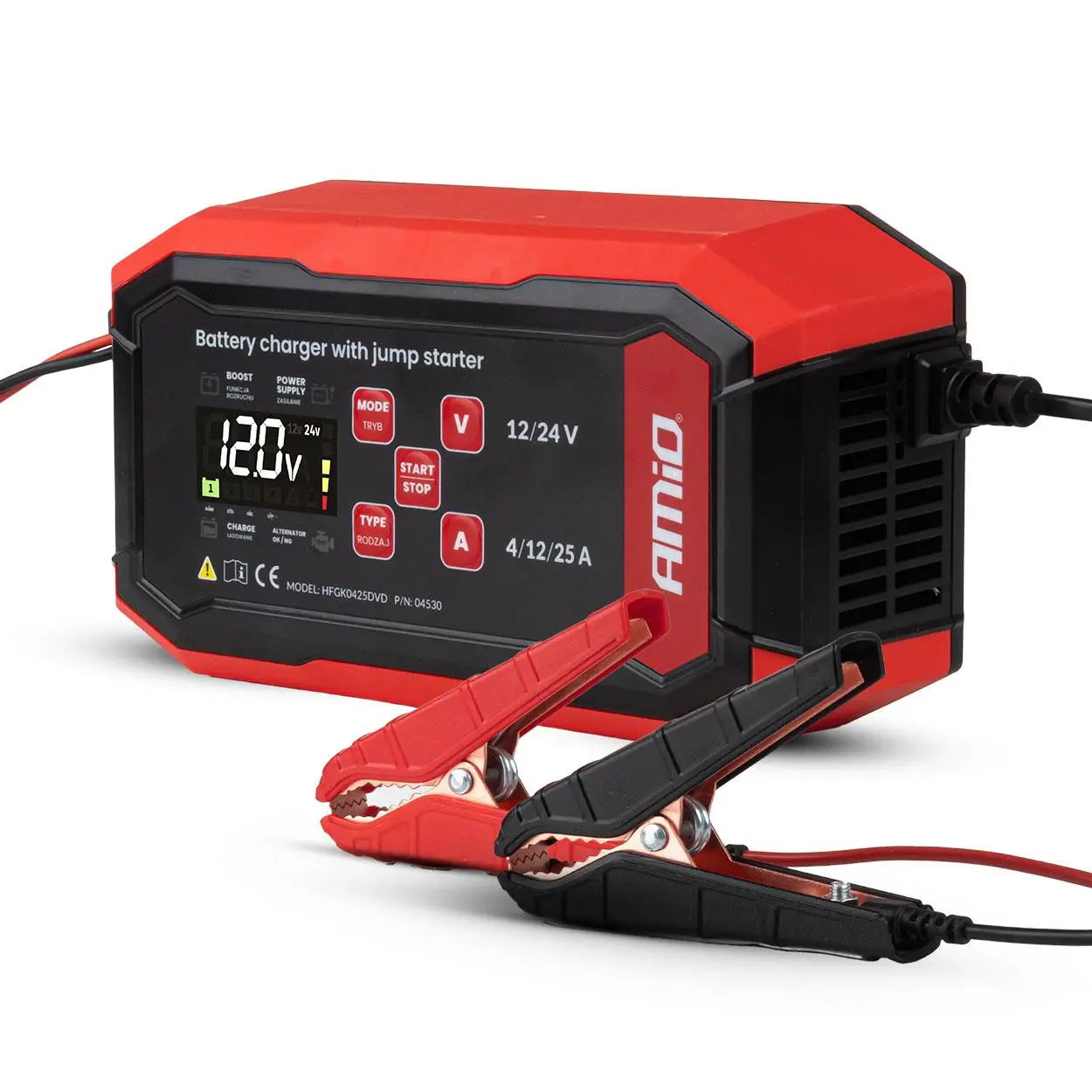 Nabíječka digitální BOOST AGM GEL STD LiFePo4 MAX 25A 12/24V PRO AMiO-04530