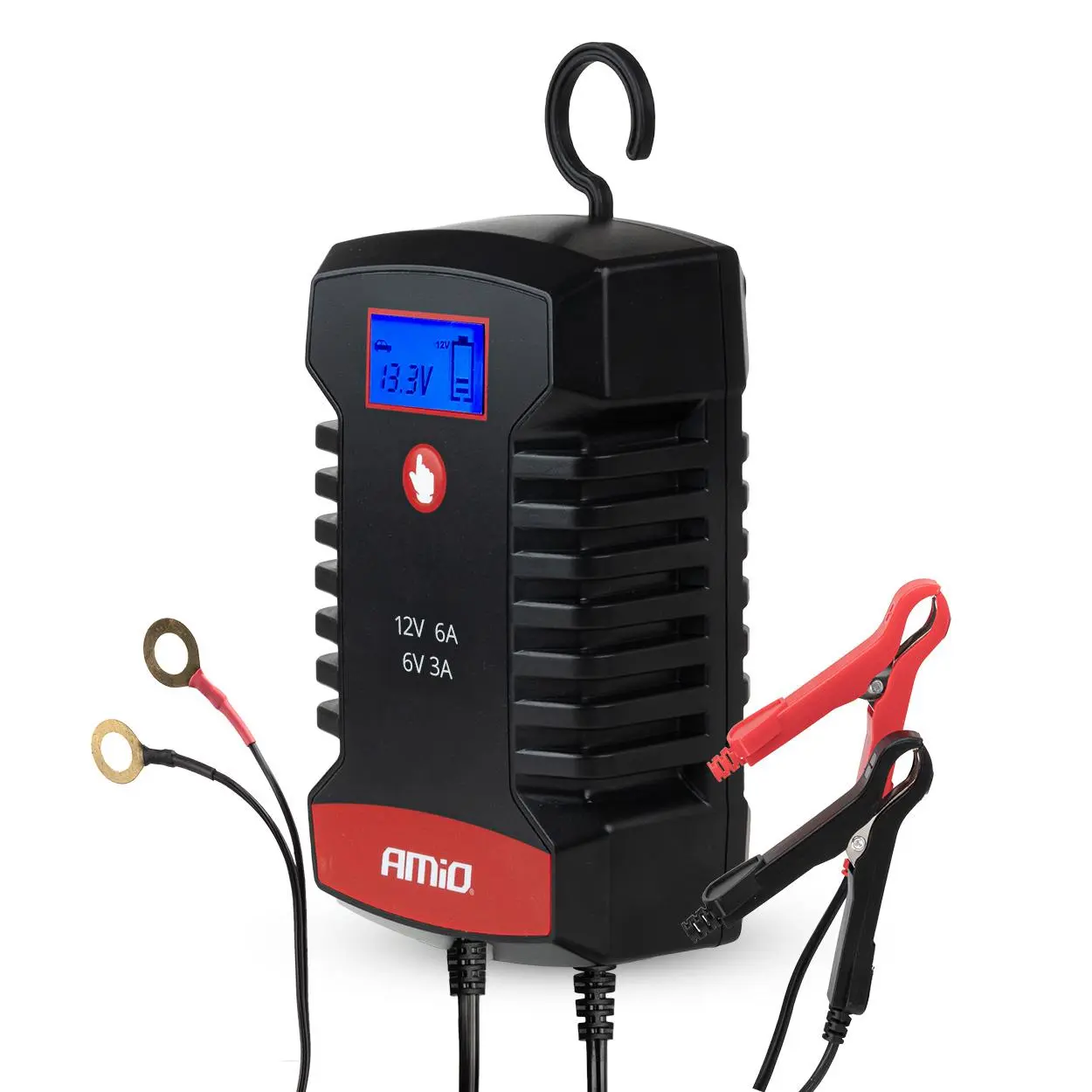 Nabíječka digitální AGM GEL STD LiFePo4 MAX 6A 6/12V PRO HOOK AMIO-04532