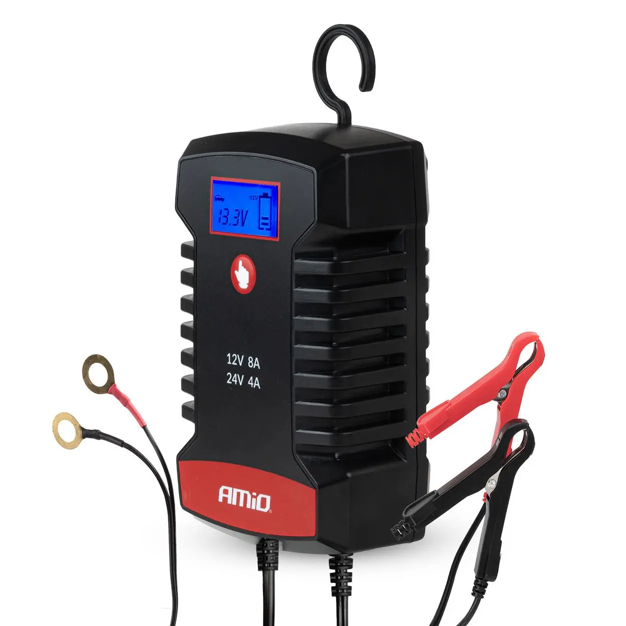 Nabíječka digitální AGM GEL STD LiFePo4 MAX 8A 12/24V PRO HOOK AMIO-04533