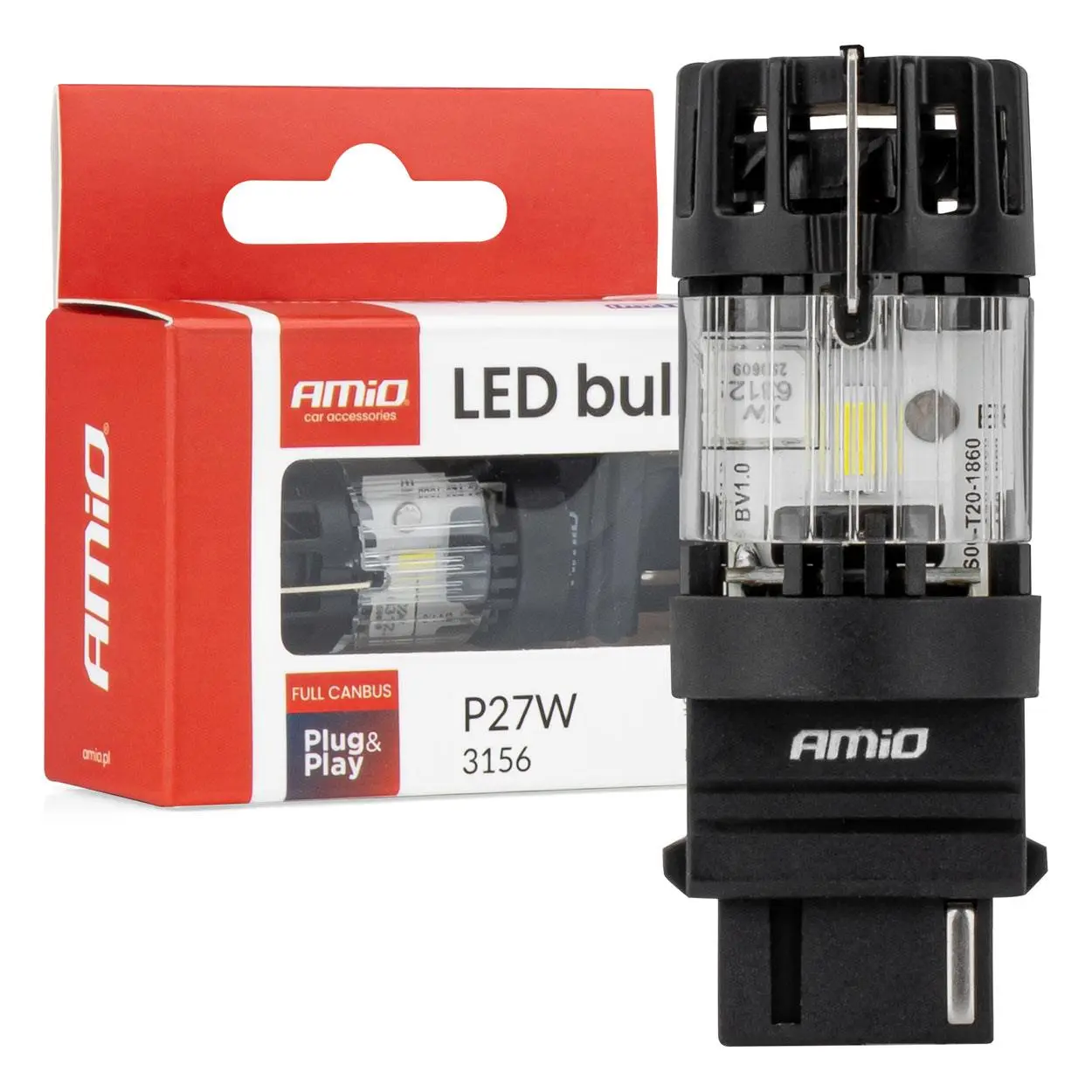 LED žárovka LumiTec 3156 P27W 12V FULL CANBUS bílá 1 ks AMiO-04690