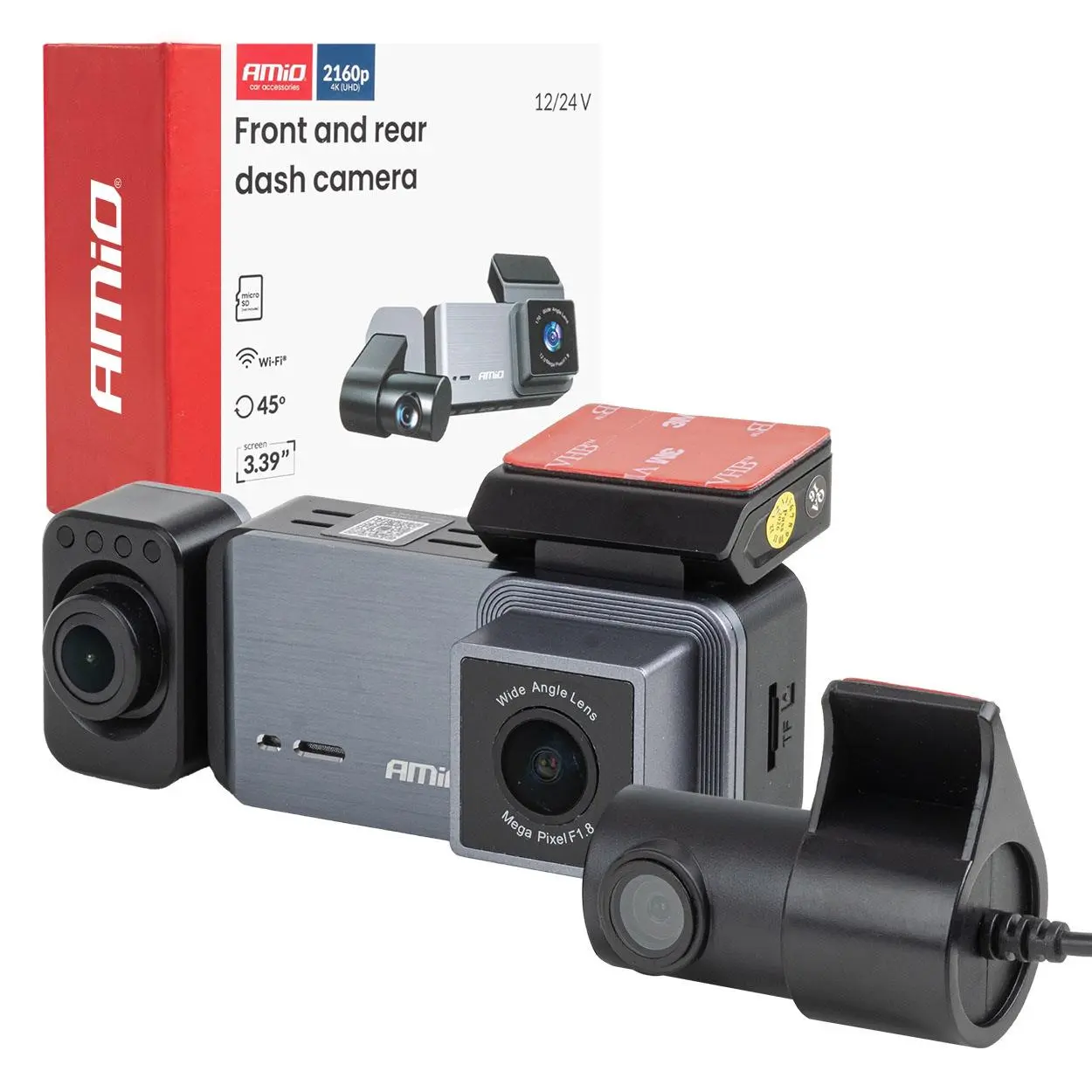 Kamera do auta se zadní kamerou 4K + 1K 2K WLAN WIFI UHD 512 GB AMiO 04802