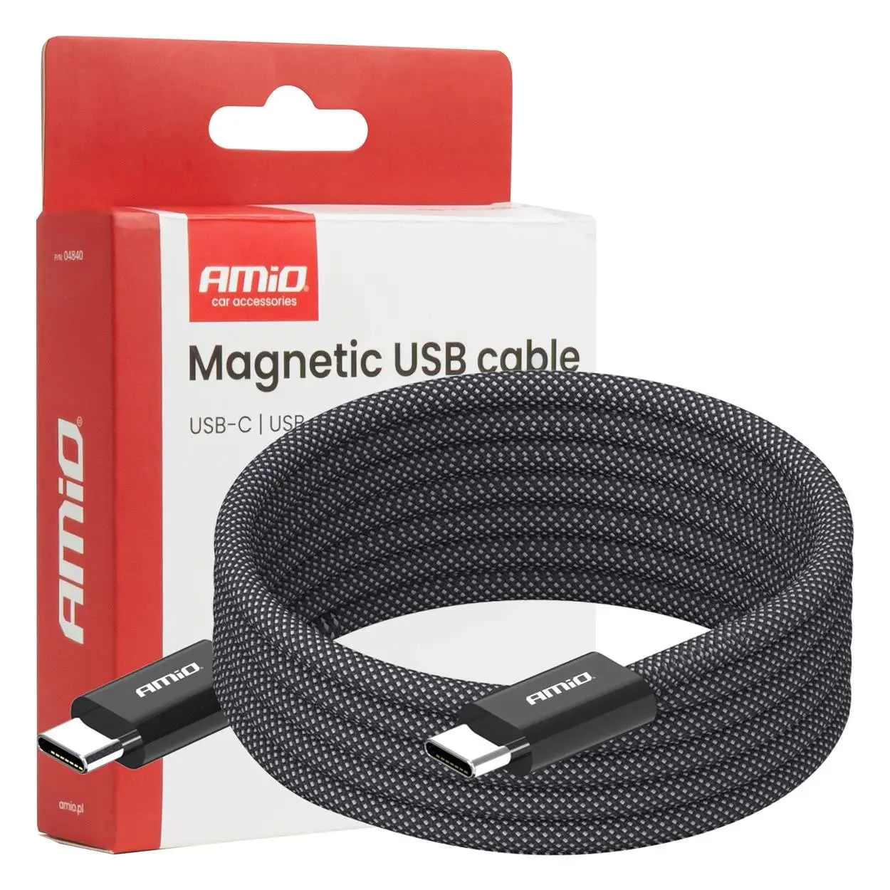 Magnetický USB kábel USB-C na 60W 100 cm 04840 AMiO