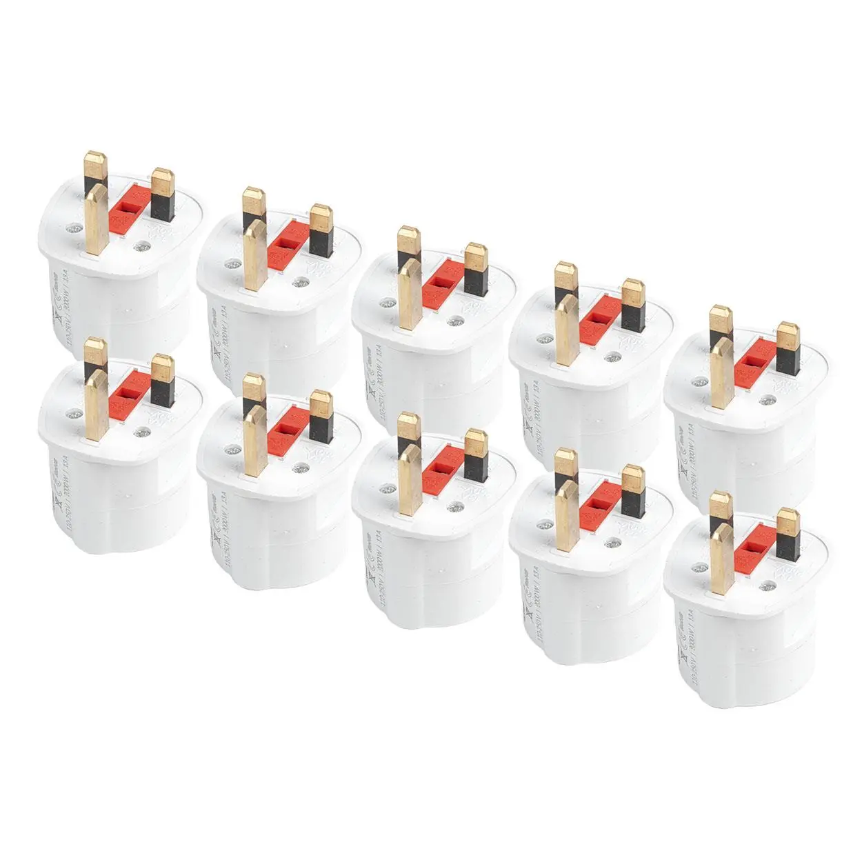 Sada cestovných adaptérov s poistkou EU–UK 13A 250V 10 ks 04858 AMiO