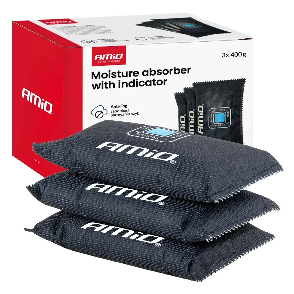 Pohlcovač vlhkosti s indikátorem 3 x 400 g AMiO 04878