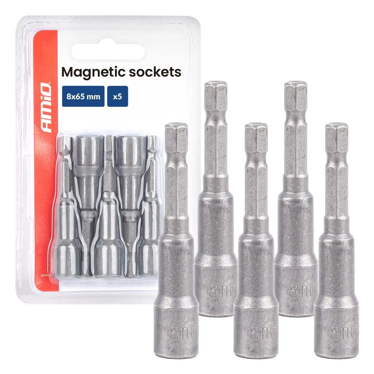 Sada magnetických nástrčných klíčů 5 ks 8×65 mm