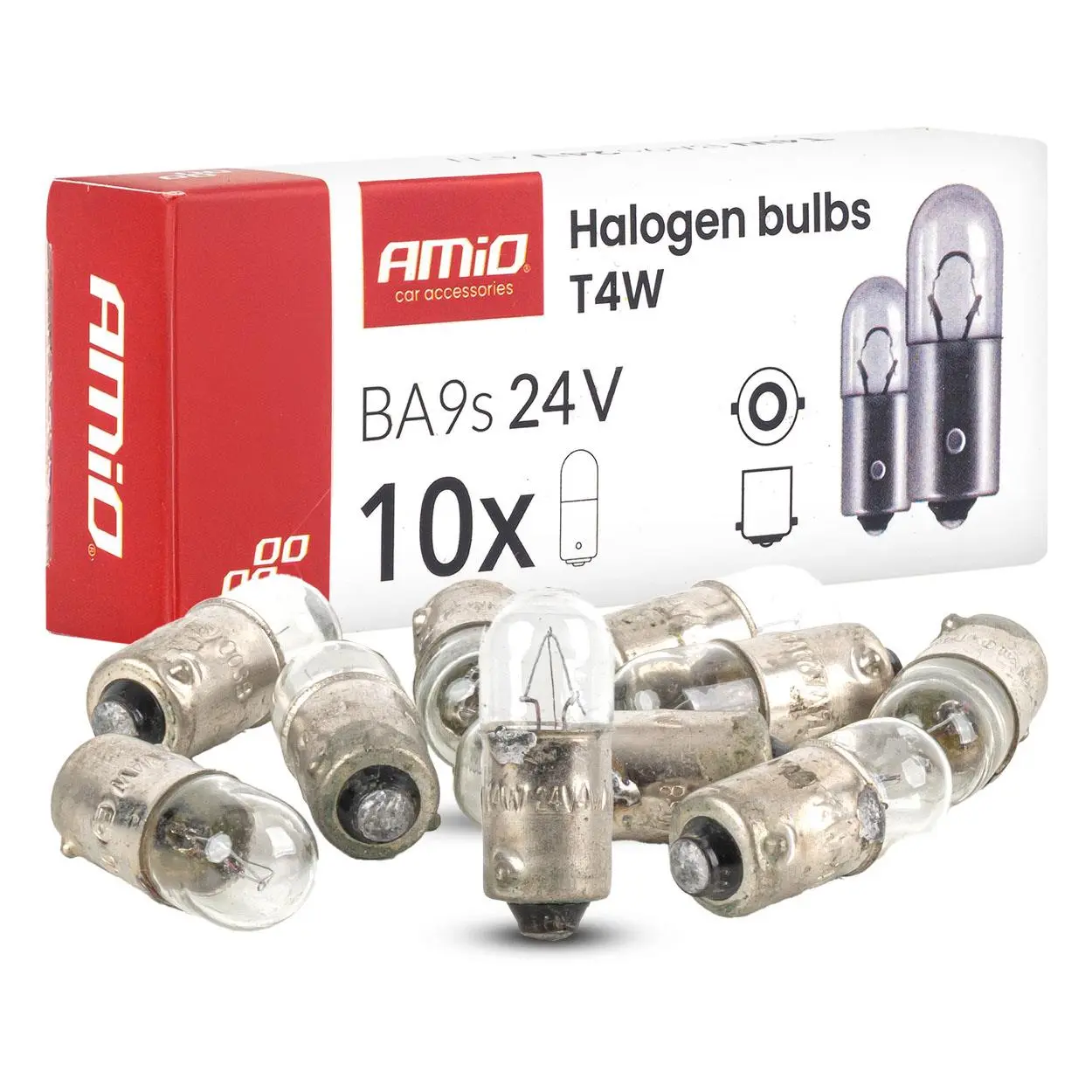 Halogenové žárovky T4W 24 V 4 W BA9S 10 ks