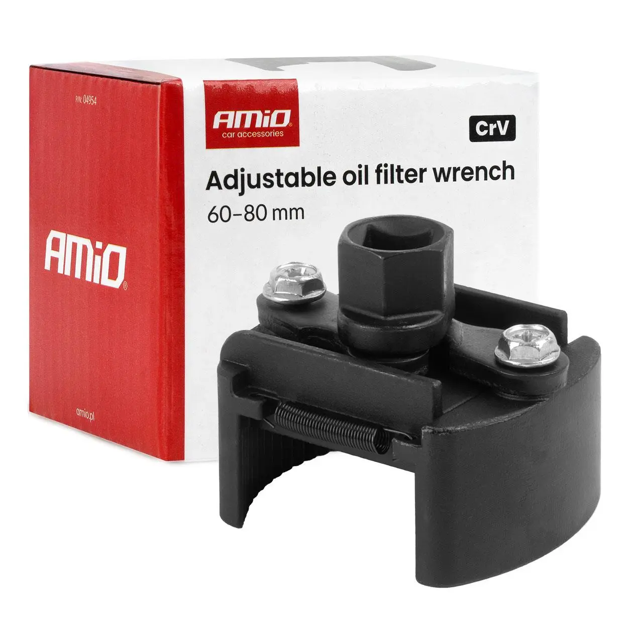 Nastavitelný klíč na olejový filtr 60–80 mm CrV AMiO 04954