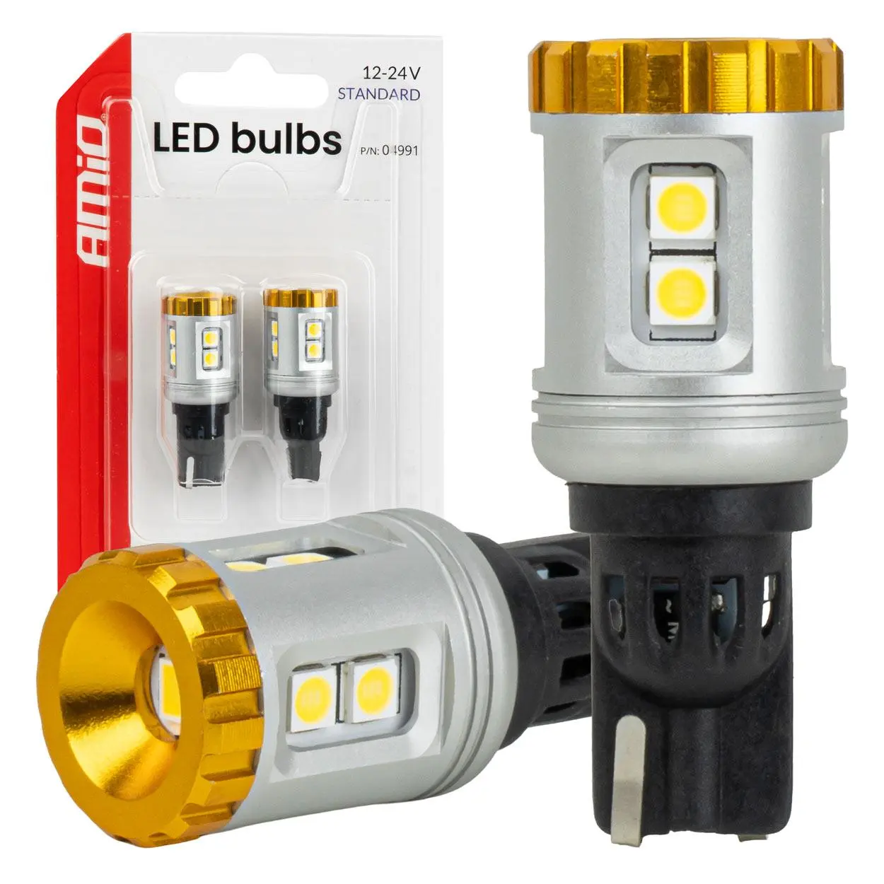 LED žárovky STANDARD T15 3030 8SMD + 3020 1SMD Bílá 12/24V AMiO-04991