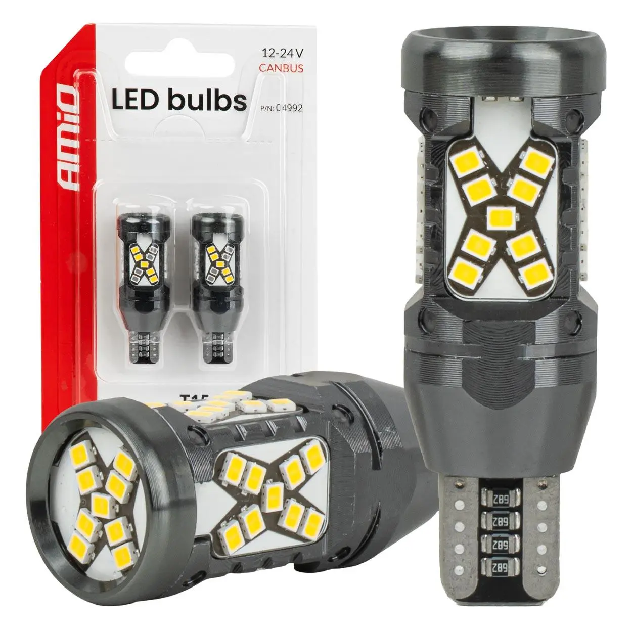 LED žárovky CANBUS T15 2016 45SMD White 12/24V AMiO-04992