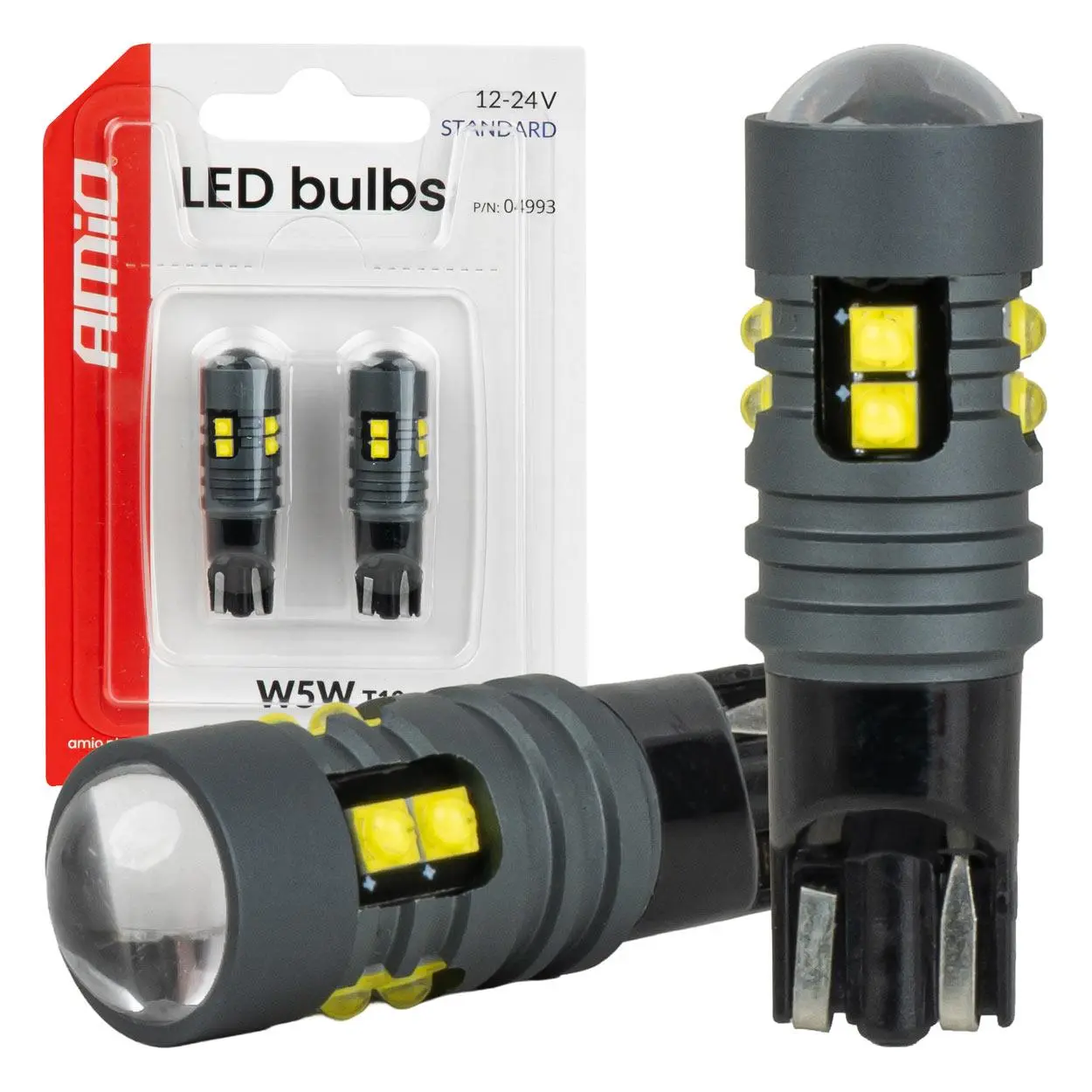 LED žárovky STANDARD T10 2525 10SMD White 12/24V AMiO-04993