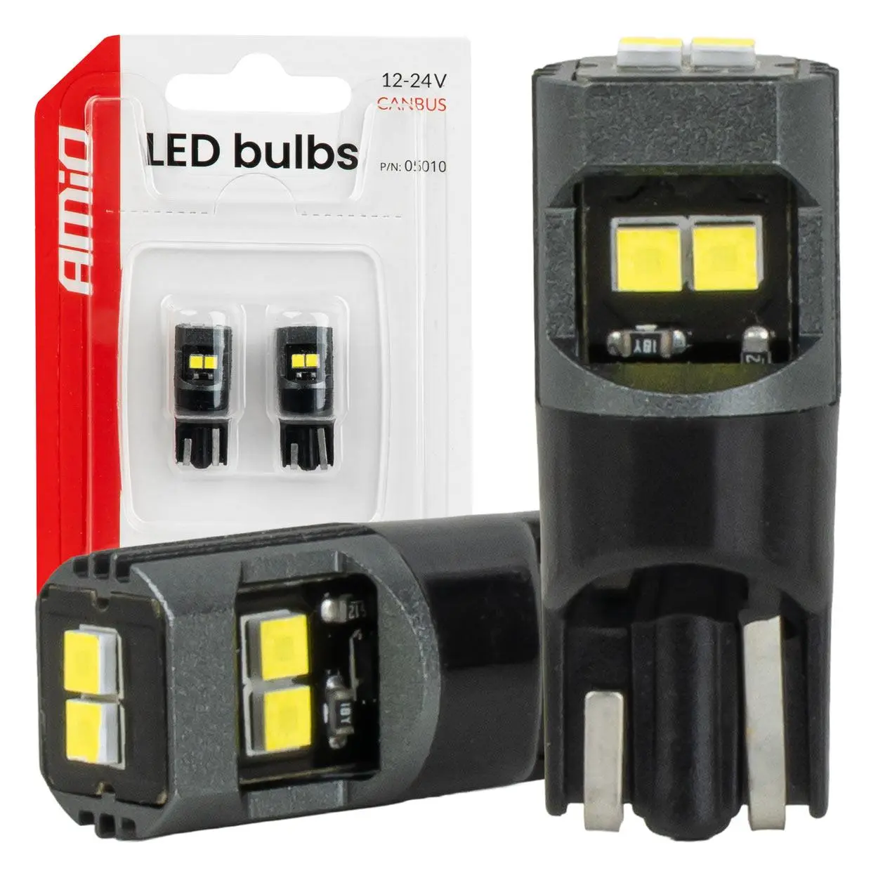 LED žárovky CANBUS T10 2020 6SMD White 12/24V AMiO-05010