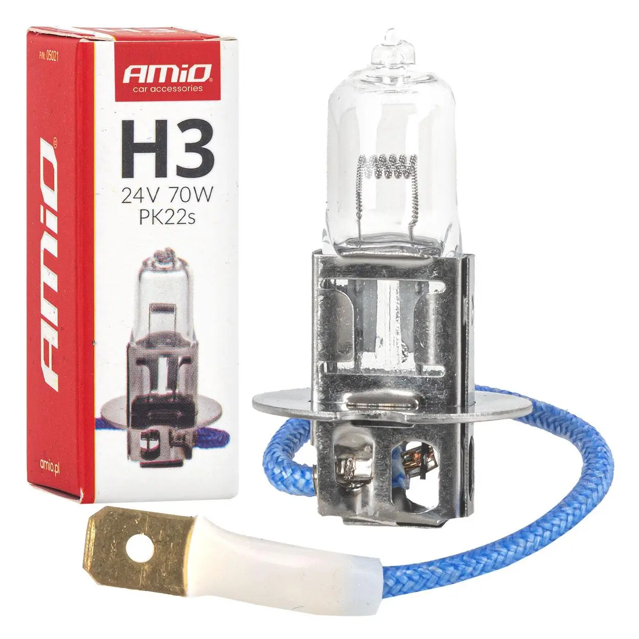 Halogenová žárovka AMiO H3 24 V 70 W PK22s