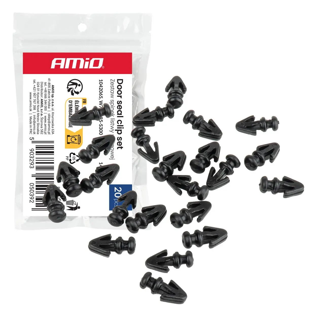 Sada příchytek prahové lišty 14/8 mm, 20 ks AMiO-05039