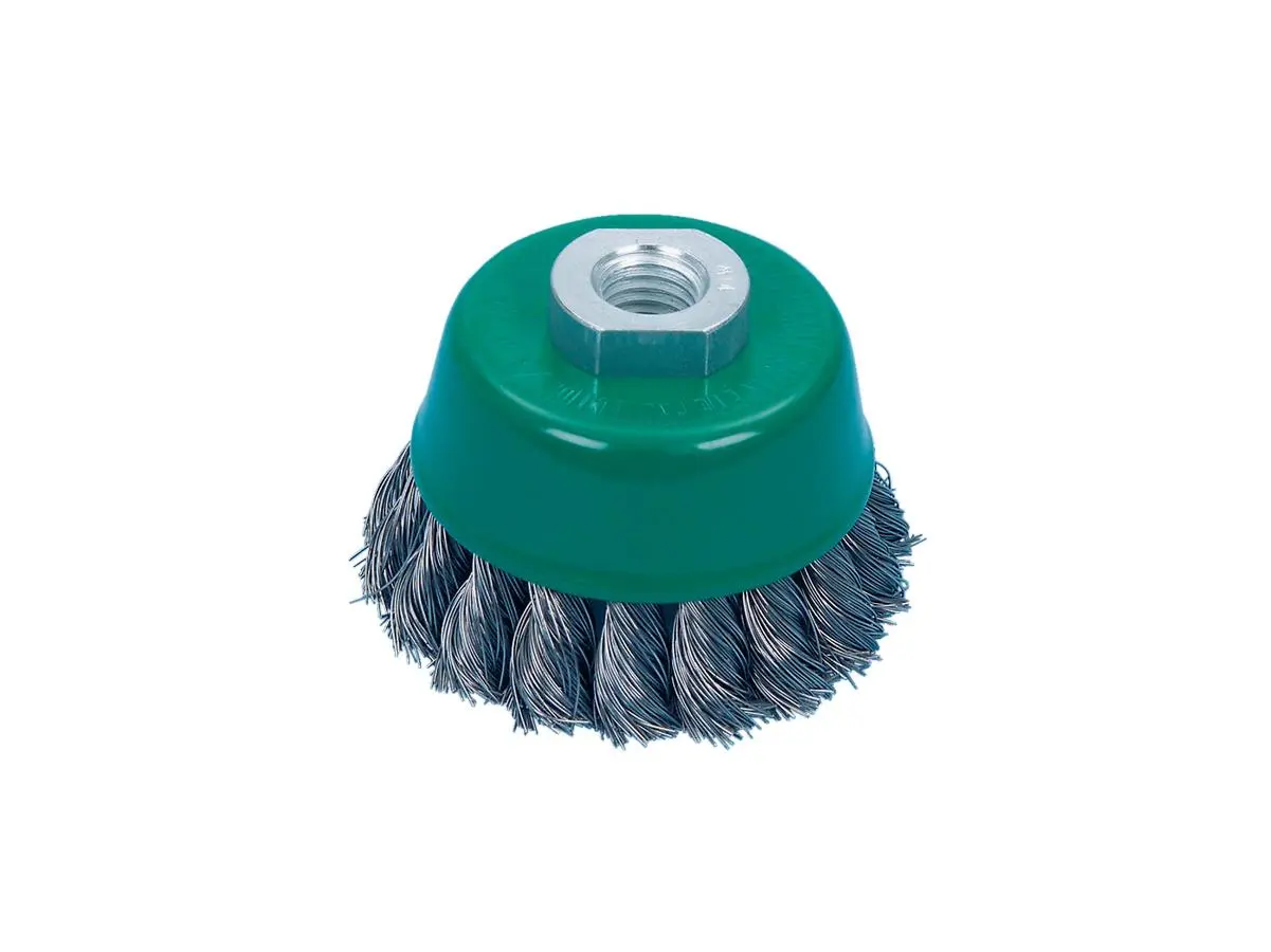 Hrncový drátěný kartáč s pletenci z nerez. Oceli M14 - 071469201