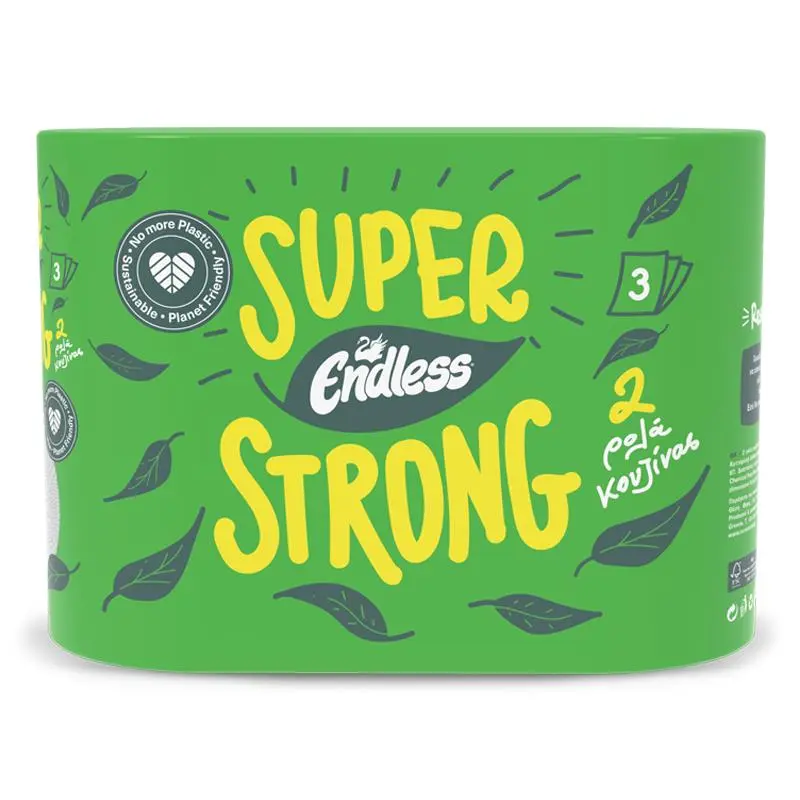 Endless Super Strong, 3 vrstvá papírová utěrka, kuchyňská rolka 19m, 2ks v balení