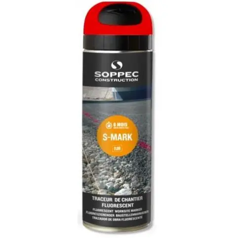 Značkovací sprej SOPPEC S-MARK Fluo, červený, 500ml