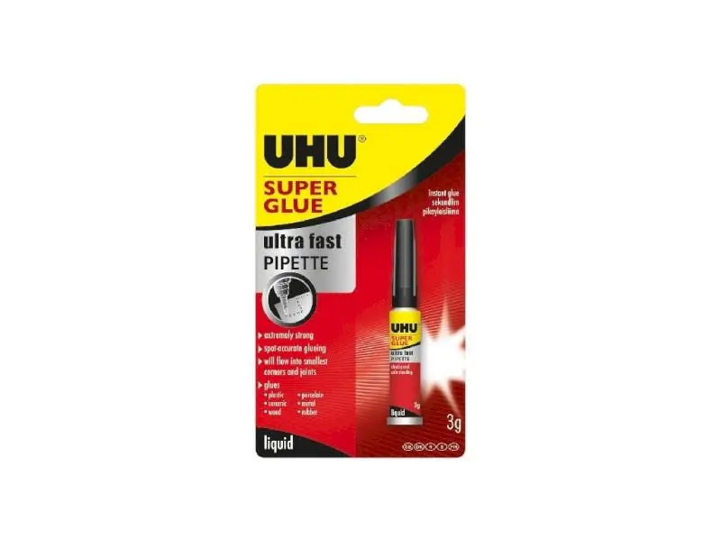UHU Super Glue pipeta sekundové lepidlo 3 g 5136