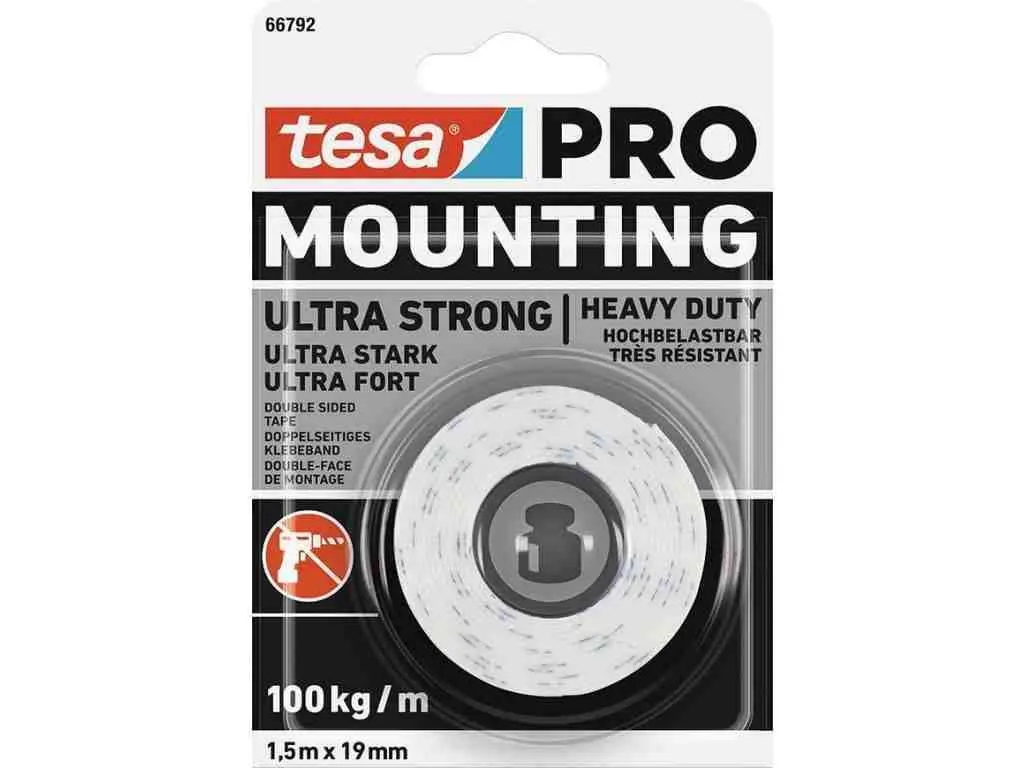 Montážní páska TESA 66792 s nosností až do 10 kg PRO Ultra Strong 1,5 m x 19 mm bílá 66792-00004-00