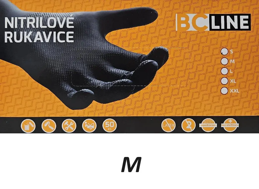 BC LINE gripové, nitrilové, protiskluzové rukavice M balení 50ks