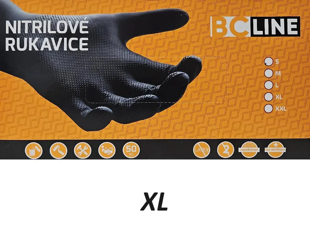 BC LINE gripové, nitrilové, protiskluzové rukavice XL balení 50ks