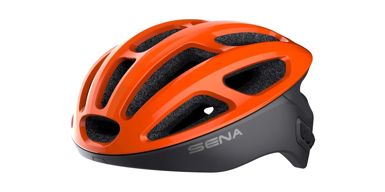 Cyklo přilba s headsetem R1 (oranžová, vel. S)