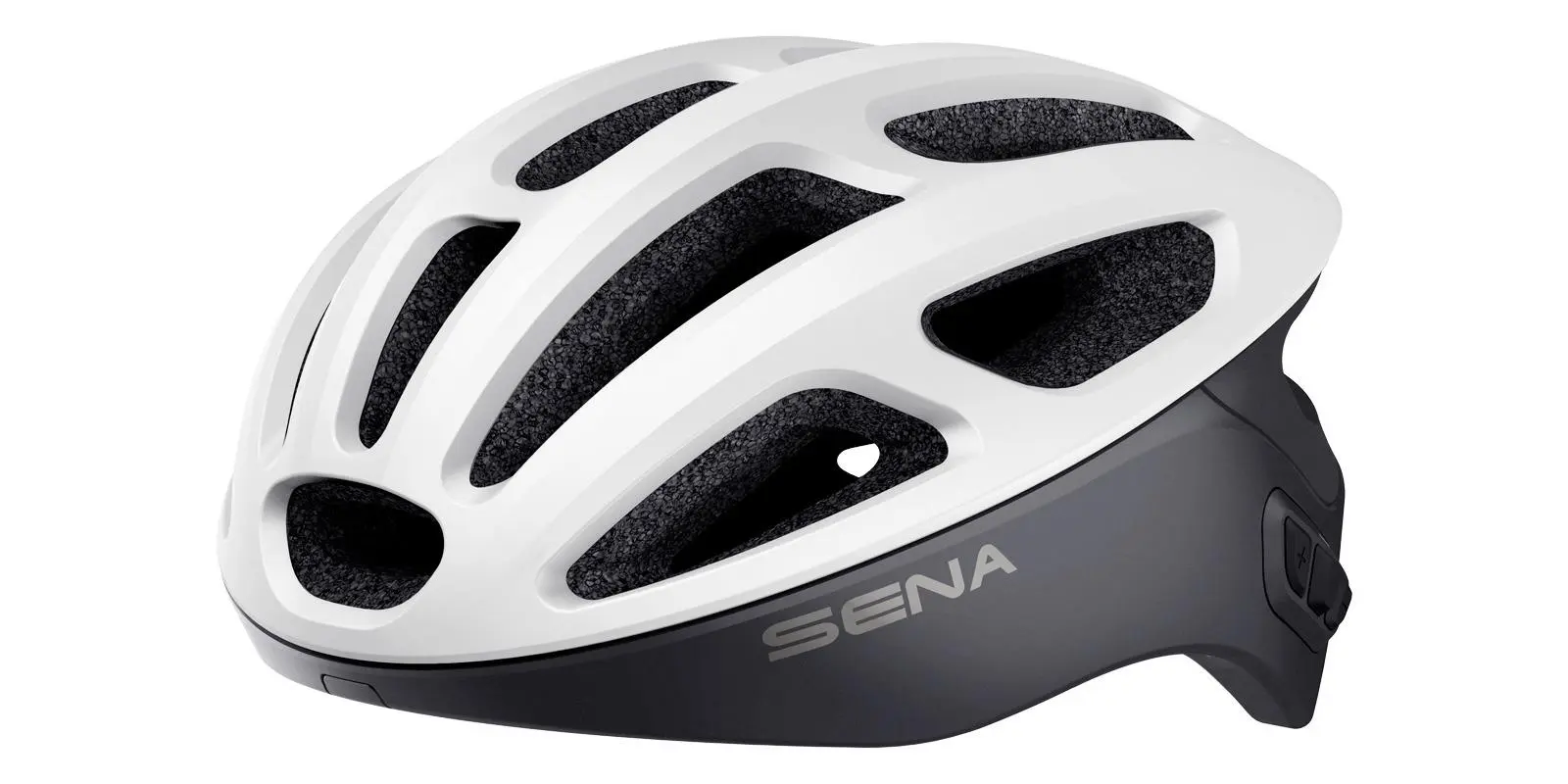 Cyklo přilba s headsetem R1 (matná bílá, vel. M)