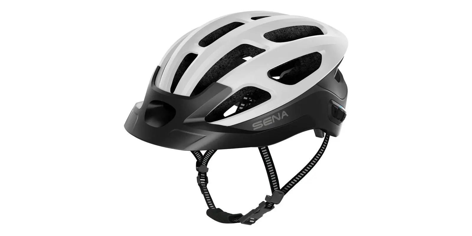Cyklo přilba s headsetem R1 EVO (matná bílá, vel. S)