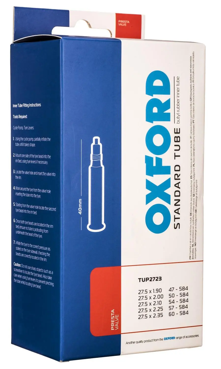 Cyklo duše 27,5 x 1,9/2,35, galuskový ventilek,
