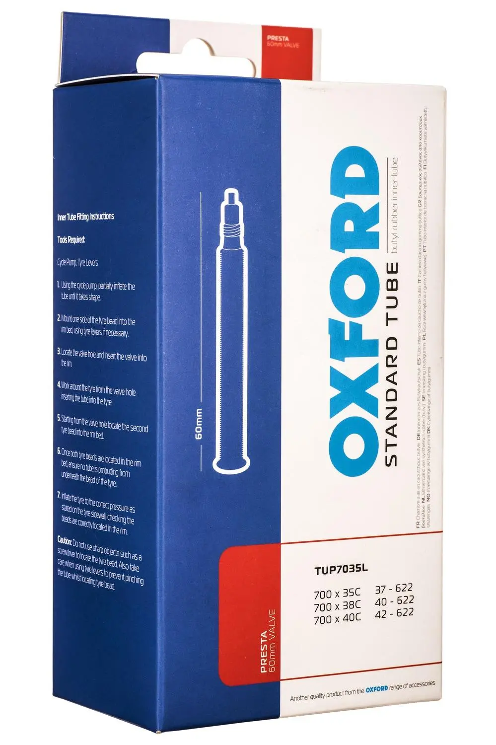 Cyklo duše 700 x 35/38C, galuskový ventil prodloužený 60 mm,