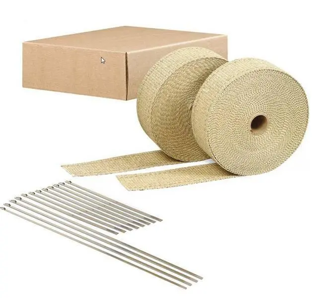 Termoizolační páska DEI Tan Exhaust Wrap Kit 5cm x 15m - 2 kusy + stahovací pásky