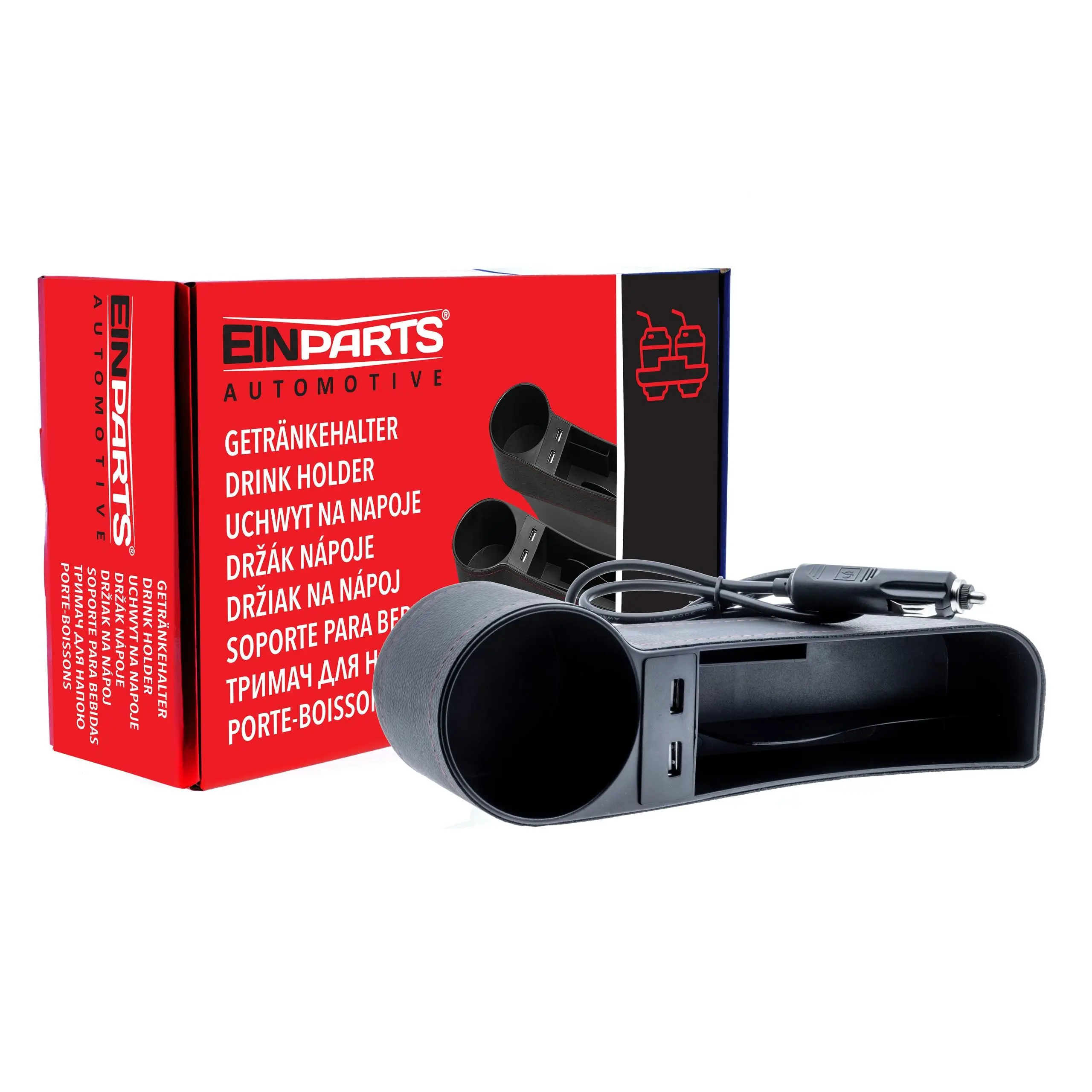 Držák nápojů + 2 x usb strana spolujezdce EINPARTS